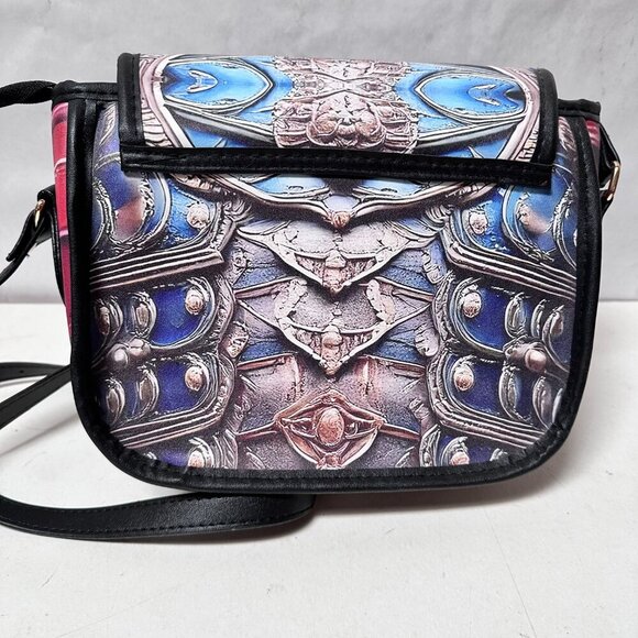 Baroque Saddle Bag Genuine Leather NWT Medieval Handmade Rococo Gladiator Blue - Picture 2 of 10
